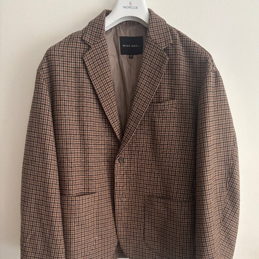Niko and… Wool Houndstooth Sport Coat/ Blazer - Oversized Medium- Large
